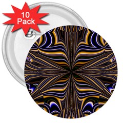 Abstract Art Fractal Unique Pattern 3  Buttons (10 pack) 