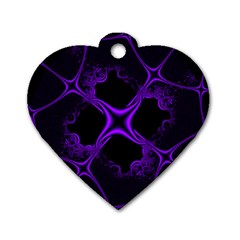 Abstract Fractal Art 3d Artwork Dog Tag Heart (two Sides)