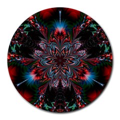 Abstract Flower Artwork Art Round Mousepads