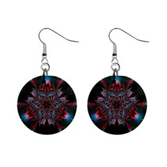 Abstract Flower Artwork Art Mini Button Earrings