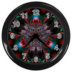 Abstract Flower Artwork Art Wall Clock (black)