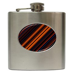 Background Pattern Lines Hip Flask (6 Oz)