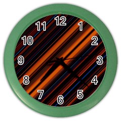 Background Pattern Lines Color Wall Clock