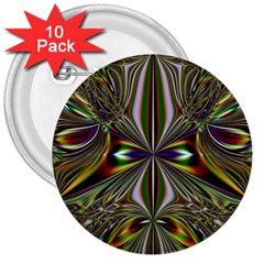 Abstract Art Fractal Pattern 3  Buttons (10 Pack) 