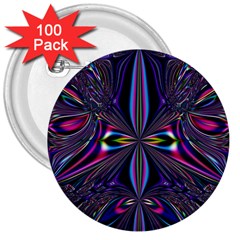 Abstract Art Fractal Fulcolor 3  Buttons (100 Pack) 