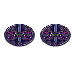 Abstract Art Fractal Fulcolor Cufflinks (oval)