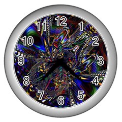 Art Design Colors Fantasy Abstract Wall Clock (silver)