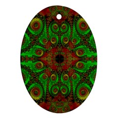 Abstract Fractal Pattern Artwork Pattern Oval Ornament (two Sides)