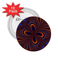 Abstract Fractal Background Pattern 2.25  Buttons (10 pack) 