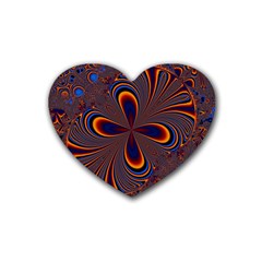 Abstract Fractal Background Pattern Rubber Coaster (Heart) 