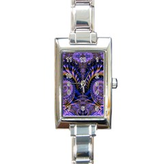 Abstract Fractal Pattern Artwork Rectangle Italian Charm Watch