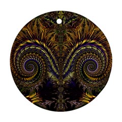 Abstract Fractal Pattern Artwork Round Ornament (two Sides)