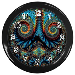 Abstract Art Fractal Creative Wall Clock (black)