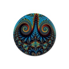 Abstract Art Fractal Creative Rubber Round Coaster (4 Pack) 