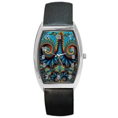 Abstract Art Fractal Creative Barrel Style Metal Watch