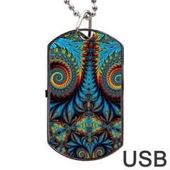Abstract Art Fractal Creative Dog Tag Usb Flash (two Sides)