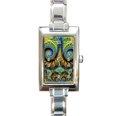 Abstract Art Fractal Creative Rectangle Italian Charm Watch