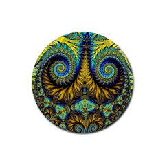 Abstract Art Fractal Creative Rubber Round Coaster (4 Pack) 