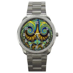 Abstract Art Fractal Creative Sport Metal Watch