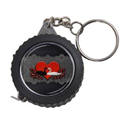 In Love, Wonderful Black And White Swan On A Heart Measuring Tape by FantasyWorld7