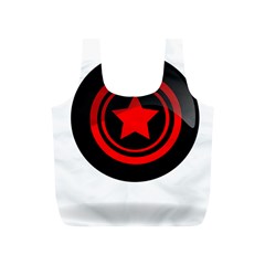 Star Black Red Button  Full Print Recycle Bag (s) by Pakrebo
