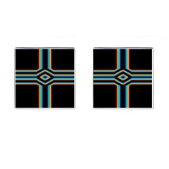 Cross Abstract Neon Cufflinks (square)