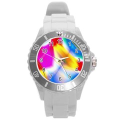 Color Concept Colors Colorful Round Plastic Sport Watch (l) by Pakrebo