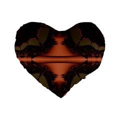 Art Fractal Artwork Creative Standard 16  Premium Heart Shape Cushions by Pakrebo