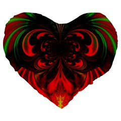 Digital Arts Fractals Futuristic Colorful Large 19  Premium Flano Heart Shape Cushions by Pakrebo