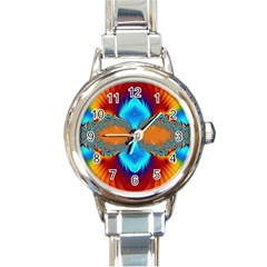 Artwork Digital Art Fractal Colors Round Italian Charm Watch