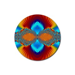 Artwork Digital Art Fractal Colors Rubber Round Coaster (4 pack) 