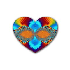 Artwork Digital Art Fractal Colors Rubber Coaster (Heart) 