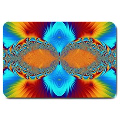 Artwork Digital Art Fractal Colors Large Doormat 