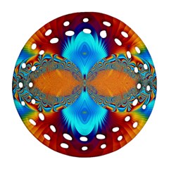 Artwork Digital Art Fractal Colors Round Filigree Ornament (Two Sides)
