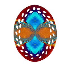 Artwork Digital Art Fractal Colors Oval Filigree Ornament (Two Sides)