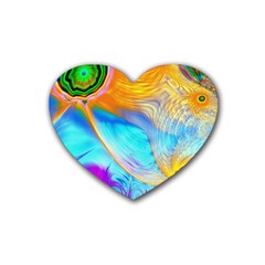 Artwork Digital Art Fractal Colors Heart Coaster (4 Pack) 