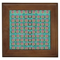 Lotus Bloom In The Sacred Soft Warm Sea Framed Tiles by pepitasart