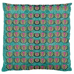 Lotus Bloom In The Sacred Soft Warm Sea Large Cushion Case (one Side) by pepitasart