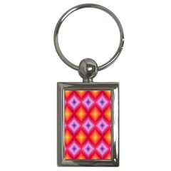 Texture Surface Orange Pink Key Chain (rectangle)