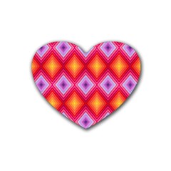 Texture Surface Orange Pink Rubber Coaster (heart)  by Mariart