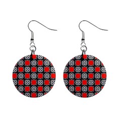 Pattern Square Mini Button Earrings