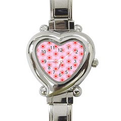 Texture Star Backgrounds Pink Heart Italian Charm Watch by HermanTelo