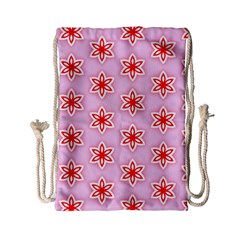 Texture Star Backgrounds Pink Drawstring Bag (small)