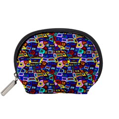 Wavy Squares Pattern Accessory Pouch (Small)