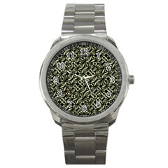 Modern Abstract Camouflage Patttern Sport Metal Watch