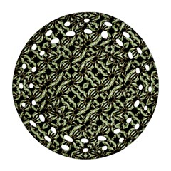 Modern Abstract Camouflage Patttern Ornament (Round Filigree)