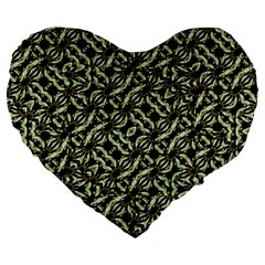 Modern Abstract Camouflage Patttern Large 19  Premium Heart Shape Cushions