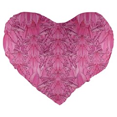 Flowers Decorative Ornate Color Large 19  Premium Heart Shape Cushions by pepitasart