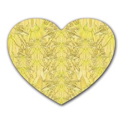 Flowers Decorative Ornate Color Yellow Heart Mousepads by pepitasart