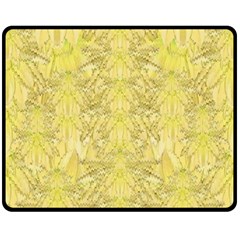 Flowers Decorative Ornate Color Yellow Fleece Blanket (medium)  by pepitasart